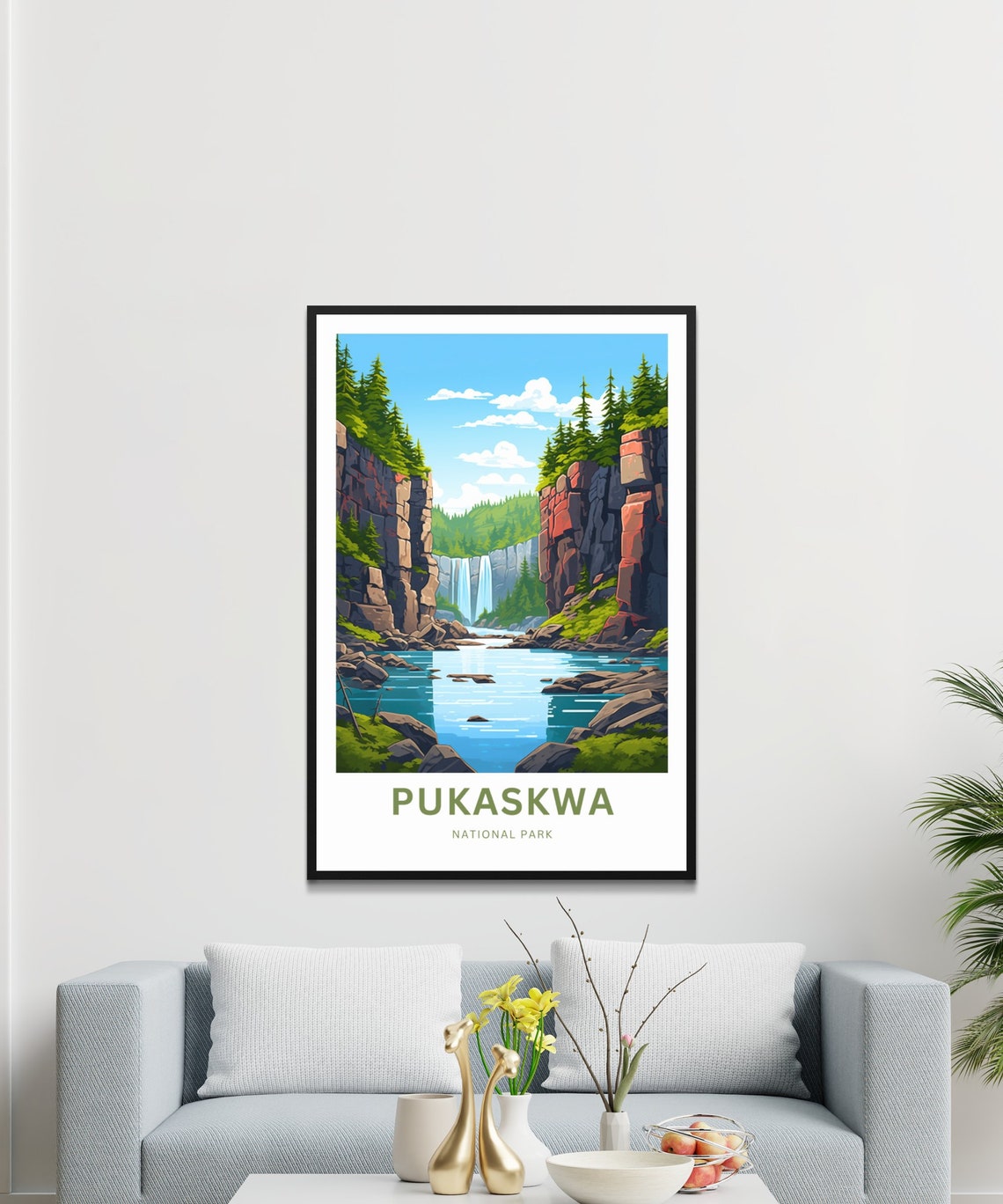 Pukaskwa National Park Waterfall Gorge Rocky Cliffs Travel Poster - Image 3