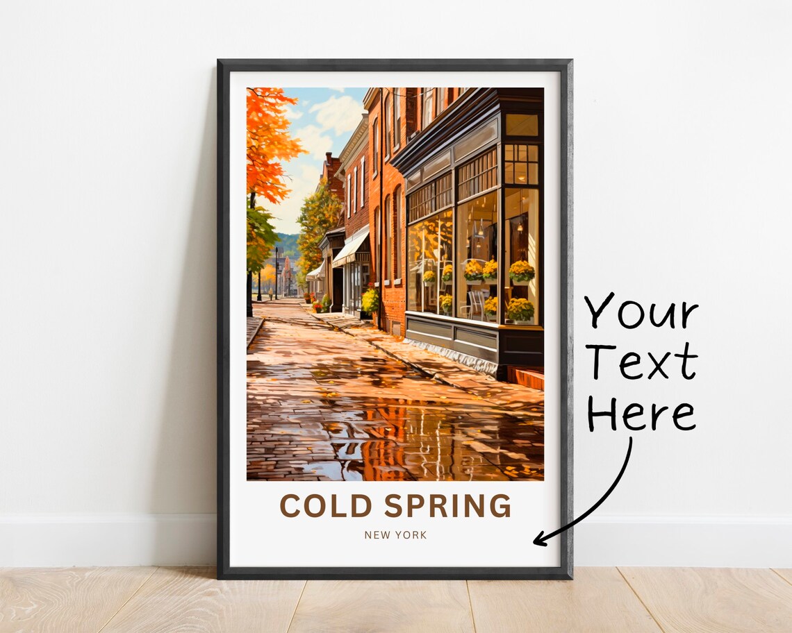 Cold Spring New York Autumn Main Street Vintage Travel Poster