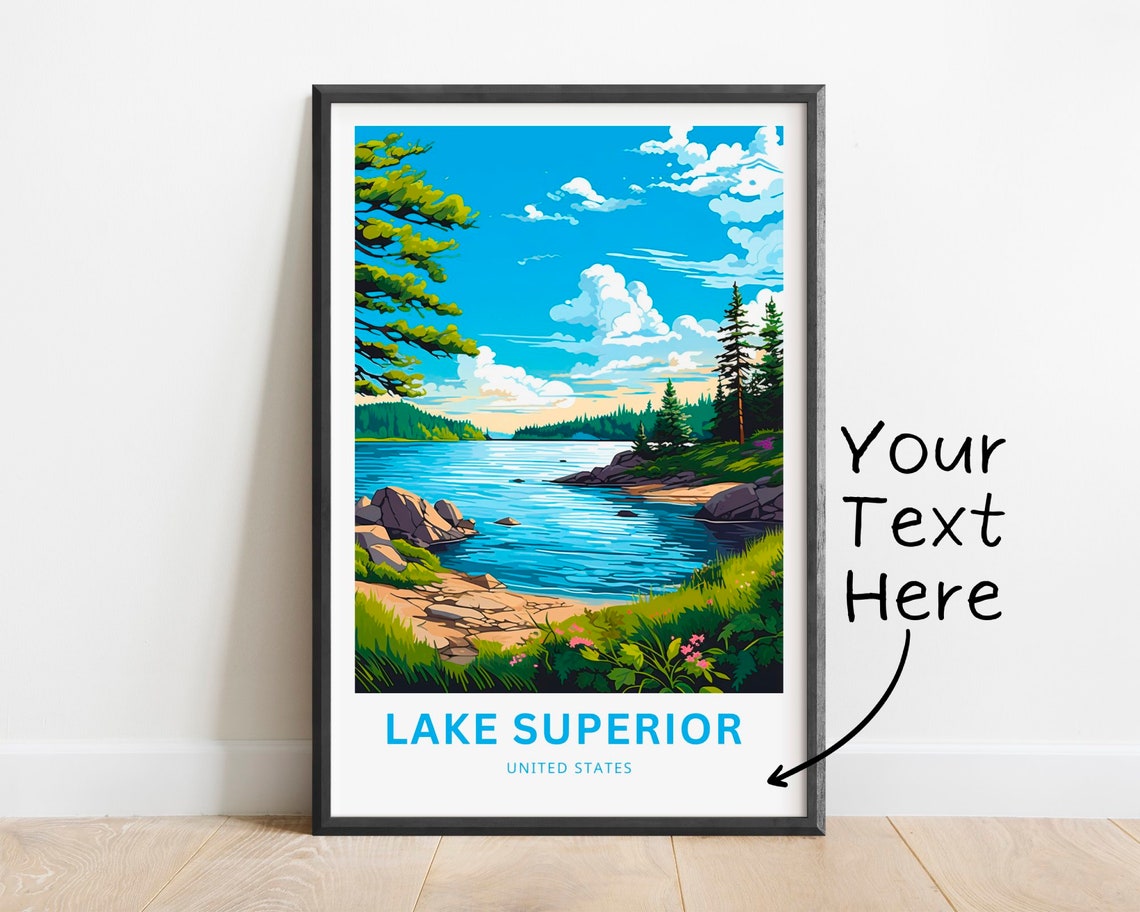 Personalized Lake Superior Pine Forest Rocky Shoreline Poster