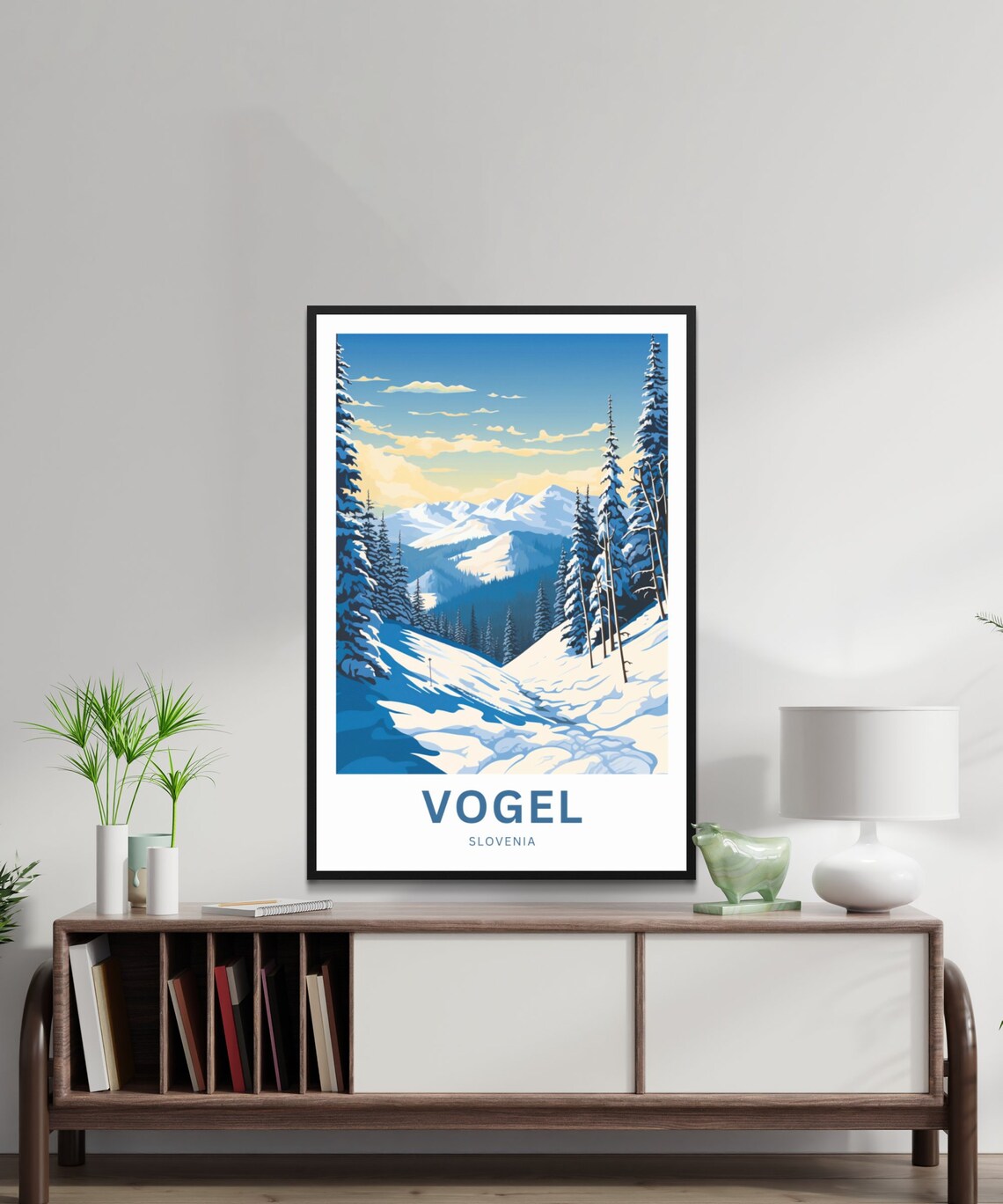 Vogel Slovenia Snowy Pine Forest Mountains Vintage Travel Poster - Image 2