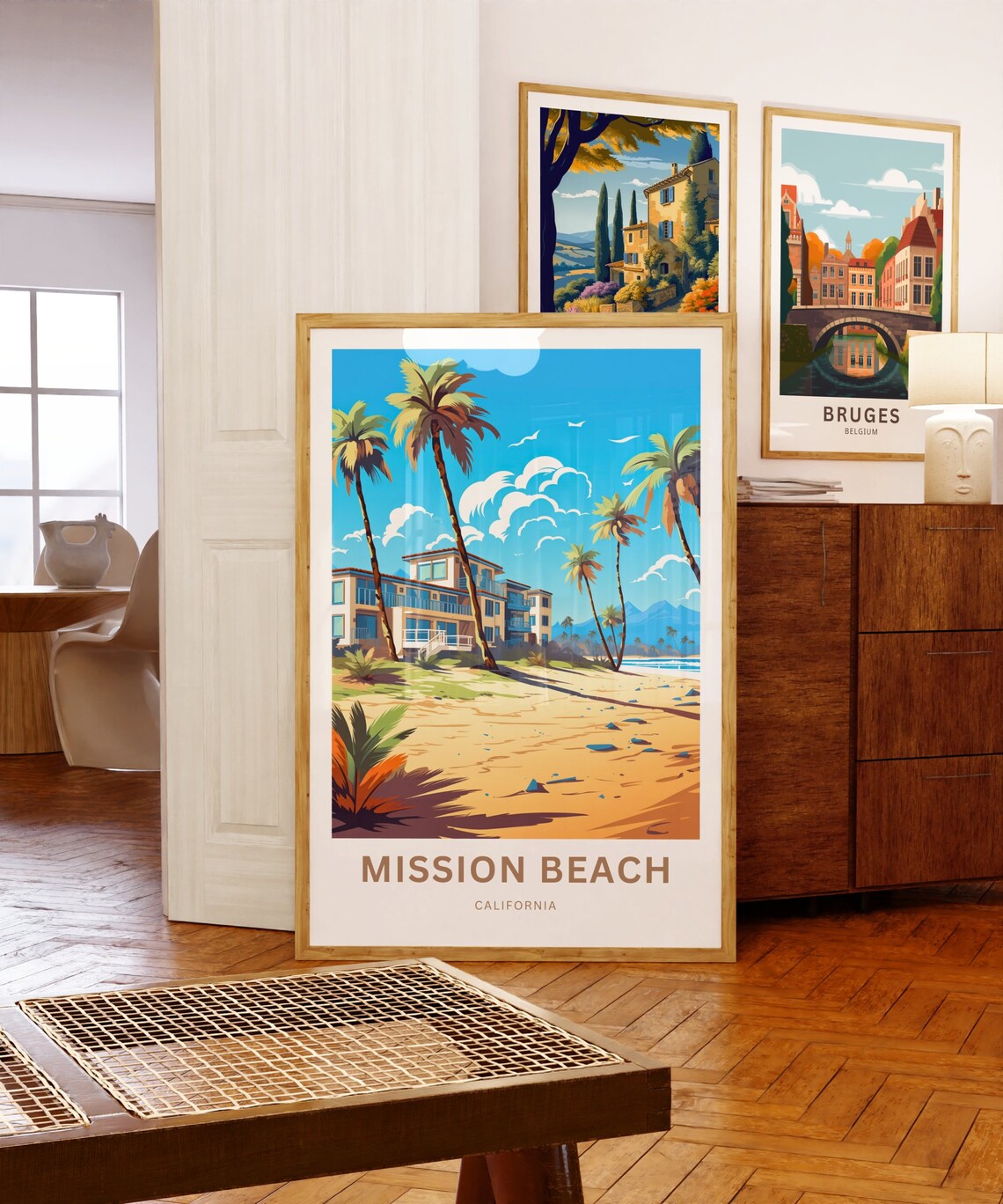 Mission Beach California Beach Palms Personalized Travel Poster - Image 5