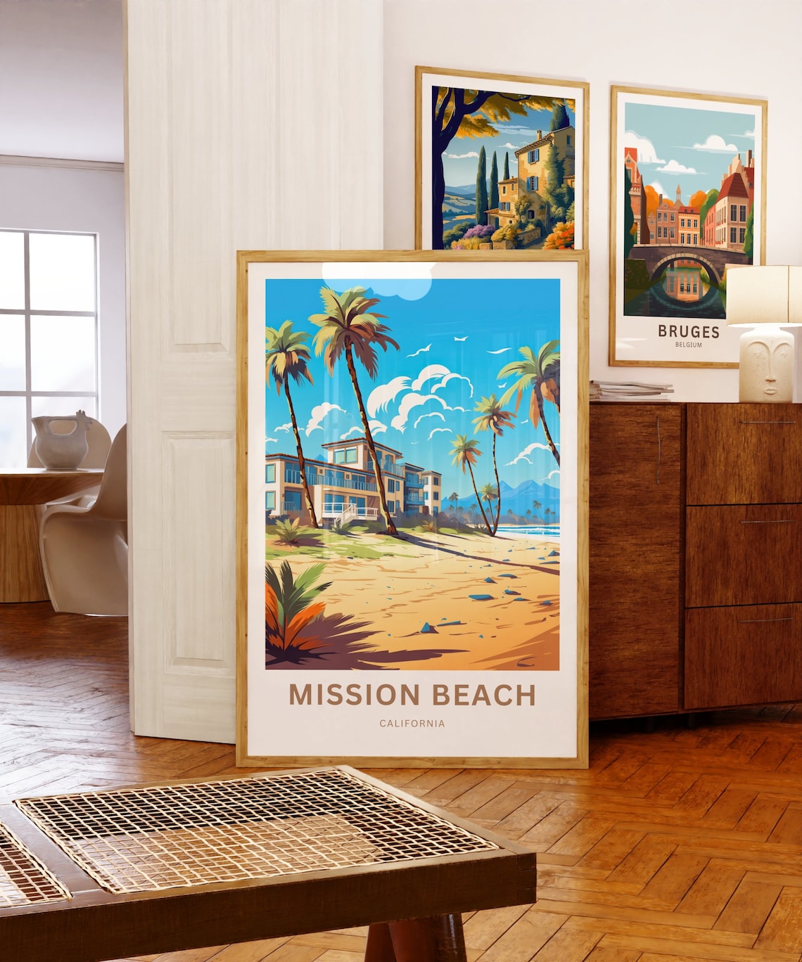 Mission Beach California Beachfront Condos Palms Travel Poster - Image 5
