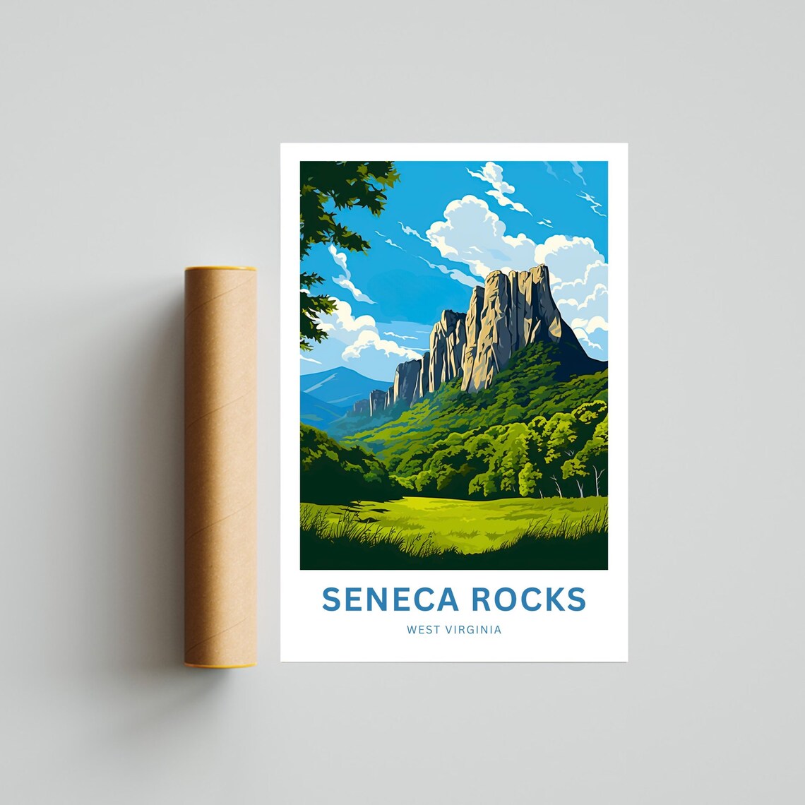 Seneca Rocks Travel Poster, Virginia Landscape - Image 4