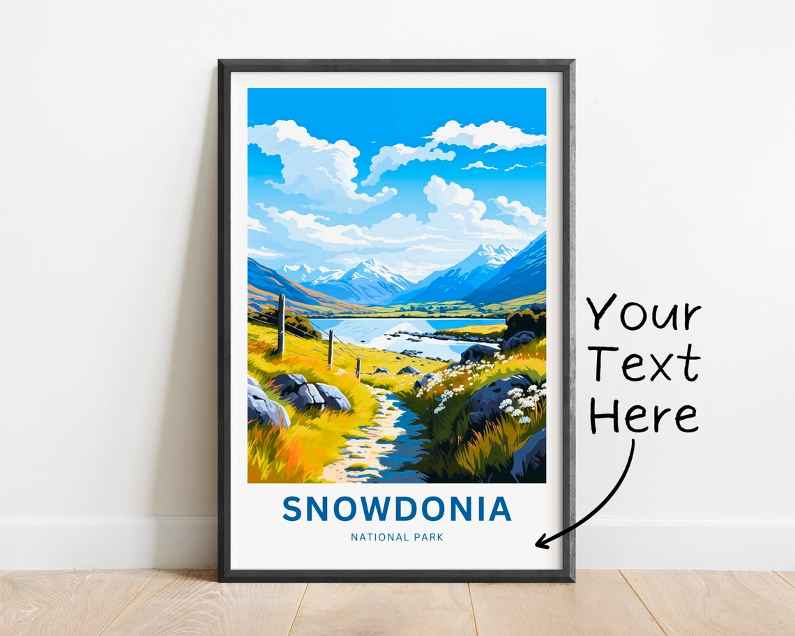 Personalized Snowdonia National Park Rocky Stream Trail Lake Poster