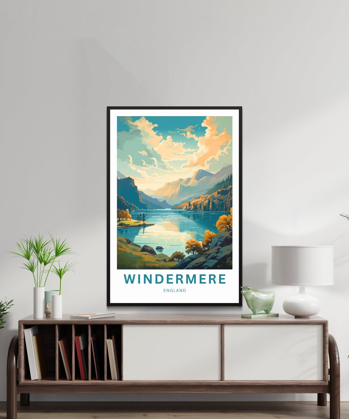 Windermere Lake Travel Poster, England Wall Art - Image 2