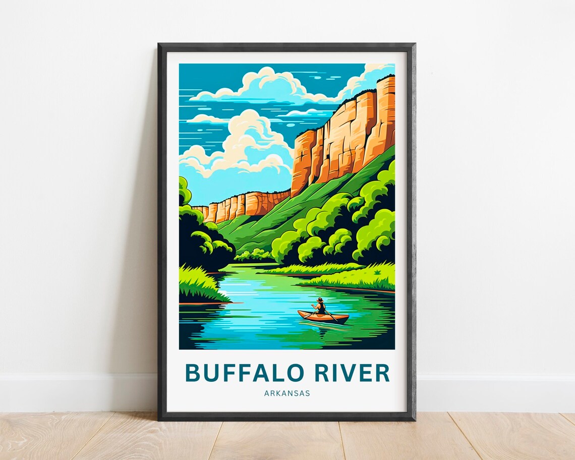 Buffalo River Travel Poster, Arkansas Landscape