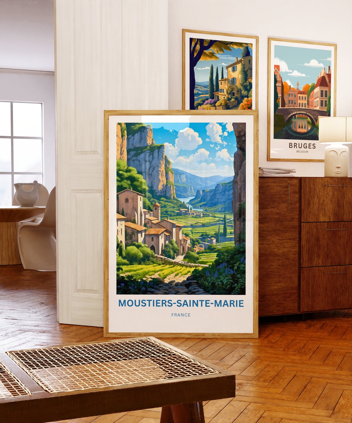 Moustiers-Sainte-Marie France Canyon Cliff Village View Travel Poster - Image 5
