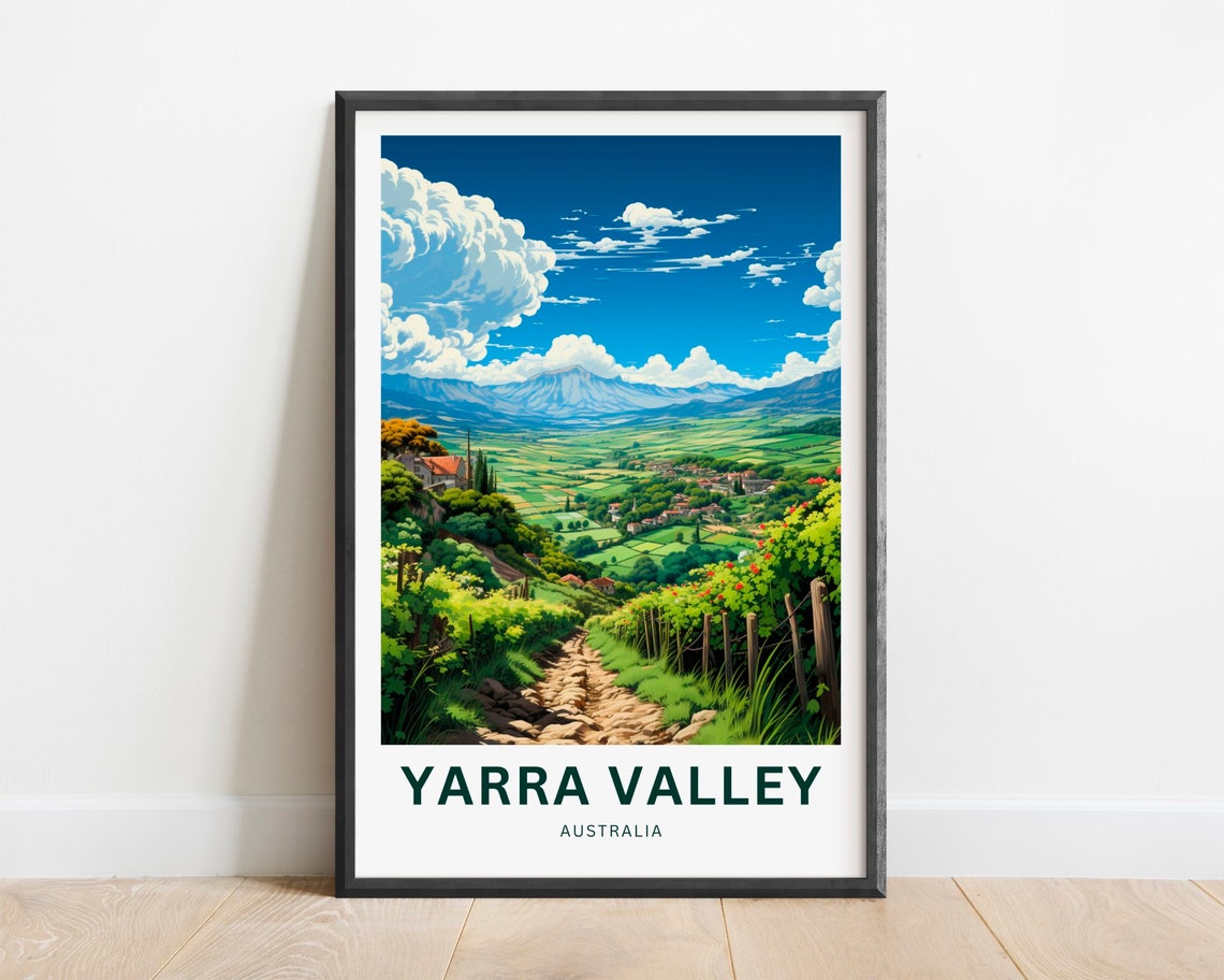 Yarra Valley Australia Vineyard Hills Patchwork Travel Poster