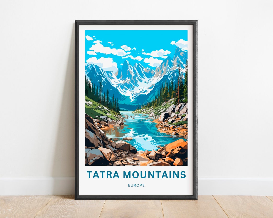 Tatra Mountains Europe Alpine Stream Rocky Valley Travel Poster