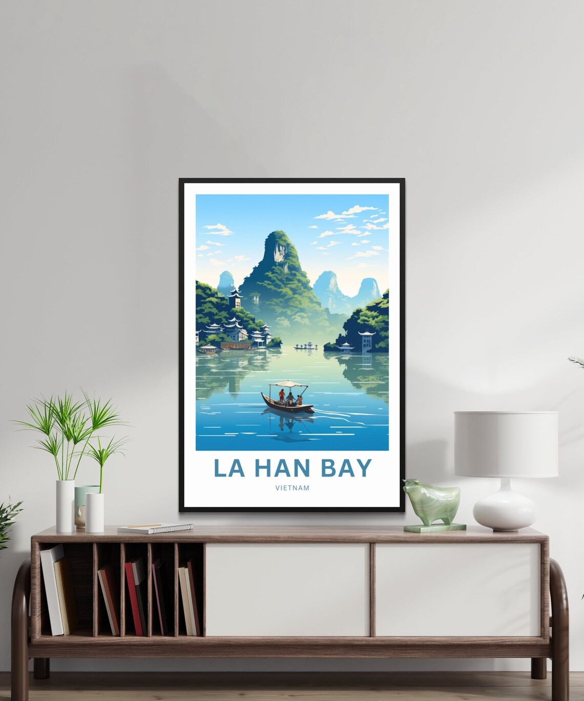 La Han Bay Vietnam Limestone Karst Boat Custom Travel Poster - Image 2