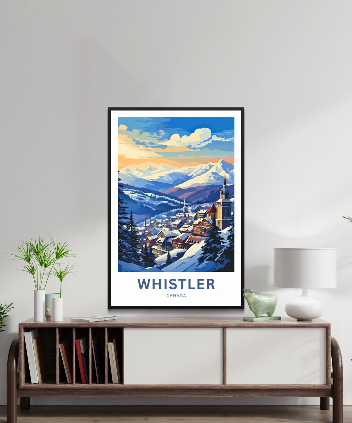 Whistler Canada Snowy Mountain Village Alpine Winter Resort Poster - Image 2