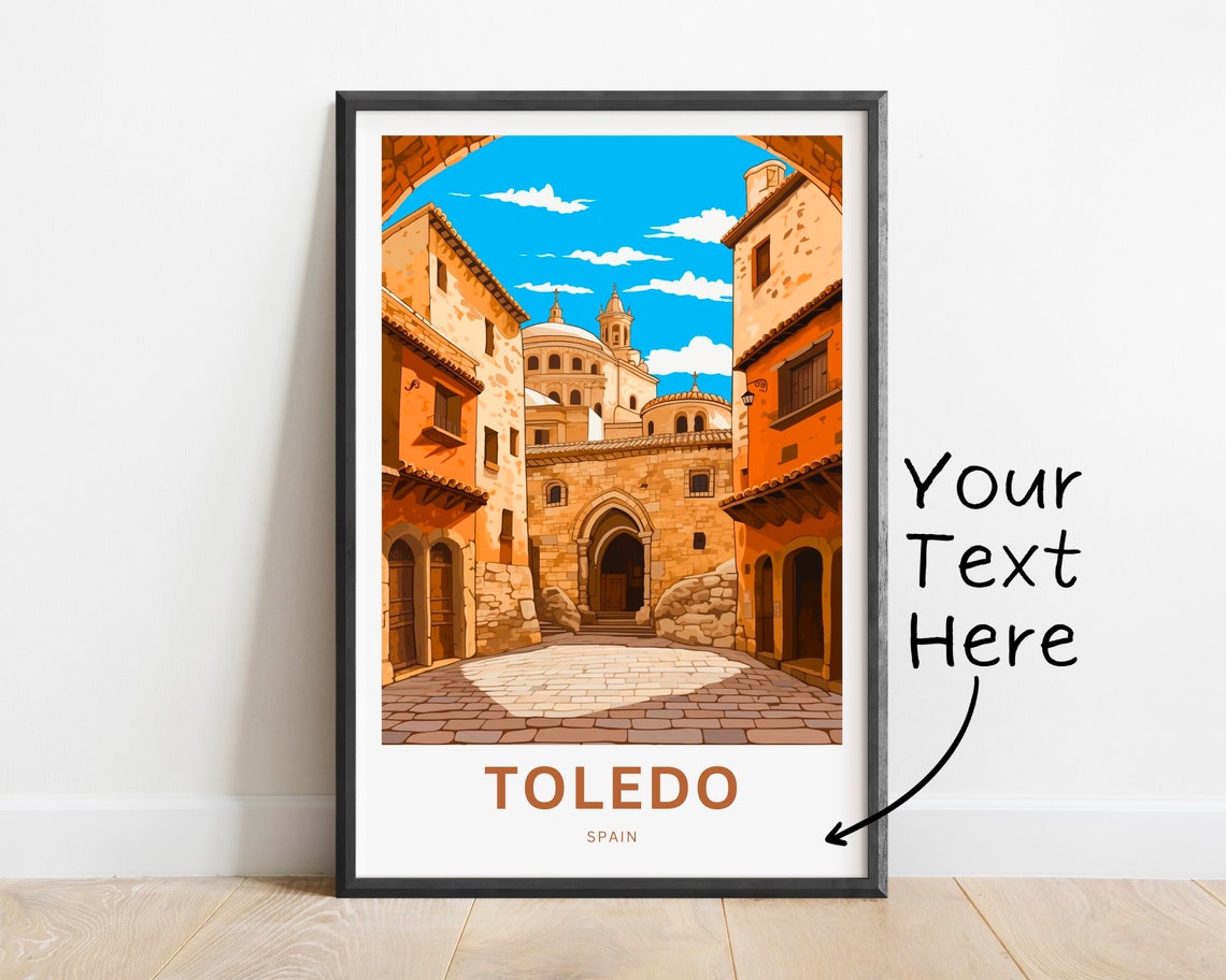 Personalized Toledo Spain Old Town Street Cathedral Custom Poster