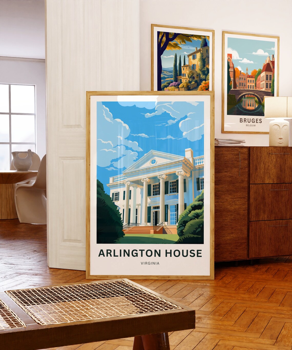 Arlington House Virginia White Columned Mansion Historic Travel Poster - Image 5