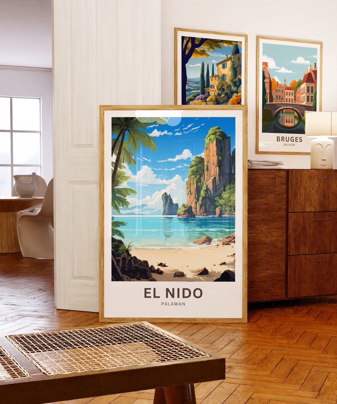 El Nido Palawan Limestone Cliffs Tropical Beach Scene Poster - Image 5