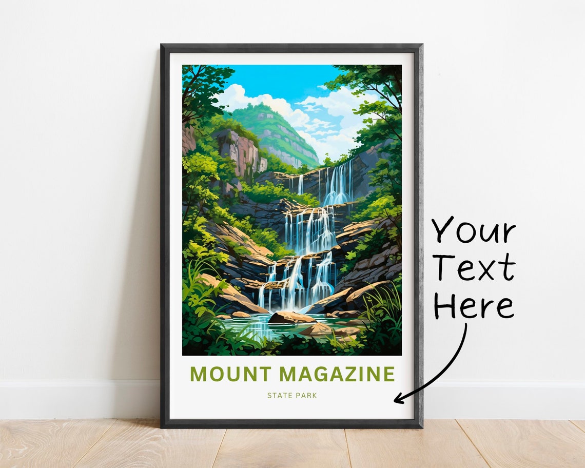 Personalized Mount Magazine State Park Waterfall Travel Poster