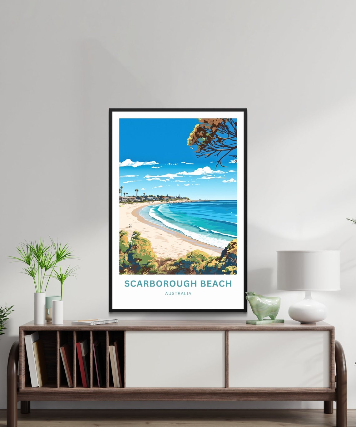 Personalized Scarborough Beach Australia Bay View Travel Poster - Image 3