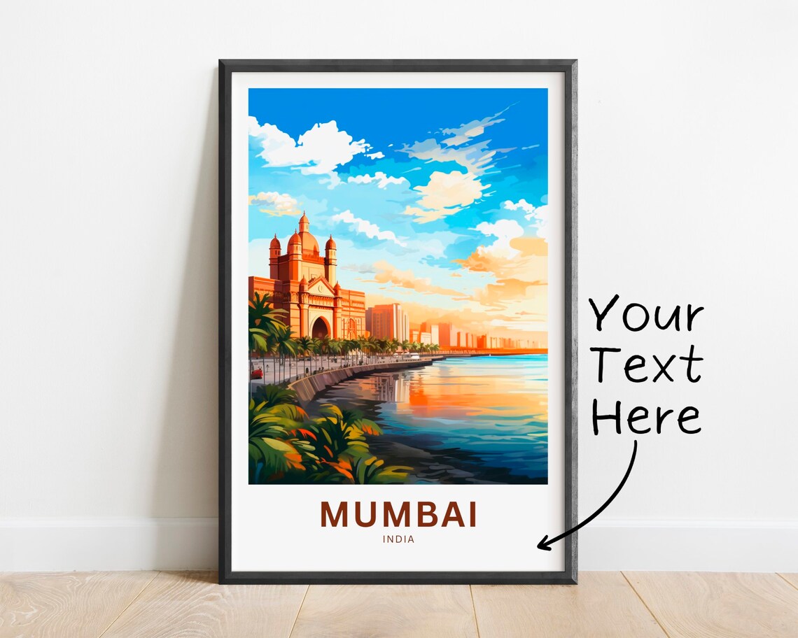 Personalized Mumbai India Travel Gateway of India Sunset Wall Poster