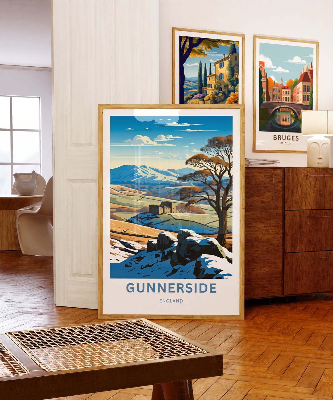 Gunnerside England Winter Snow Yorkshire Dales Travel Poster - Image 5