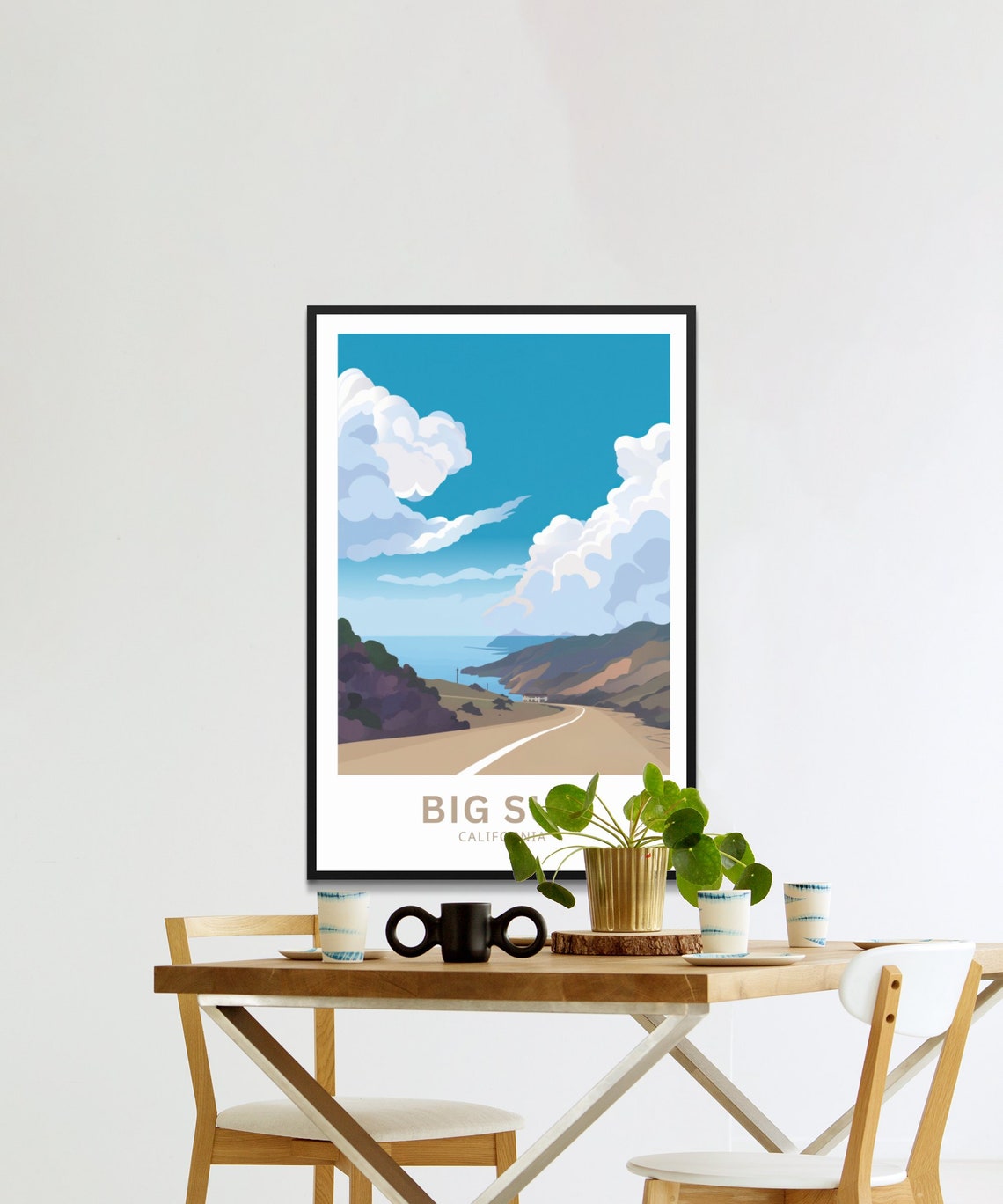 Big Sur California Coastal Road Rolling Hills Ocean View Poster - Image 4