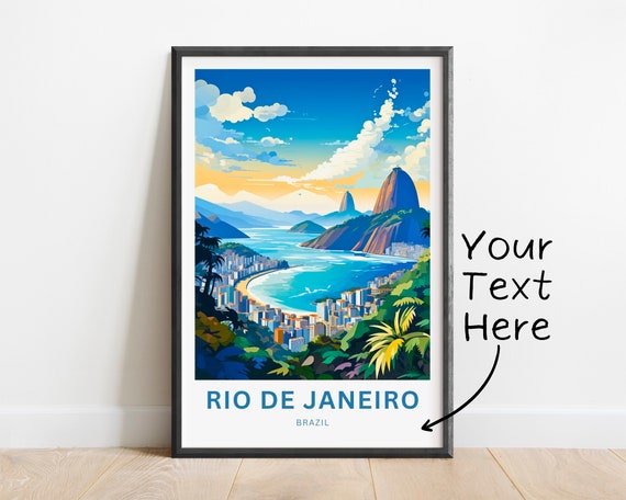 Personalized Rio De Janiero Travel Print Rio De Janiero Poster Brazil Wall Art Framed Present Gift Brazil Present