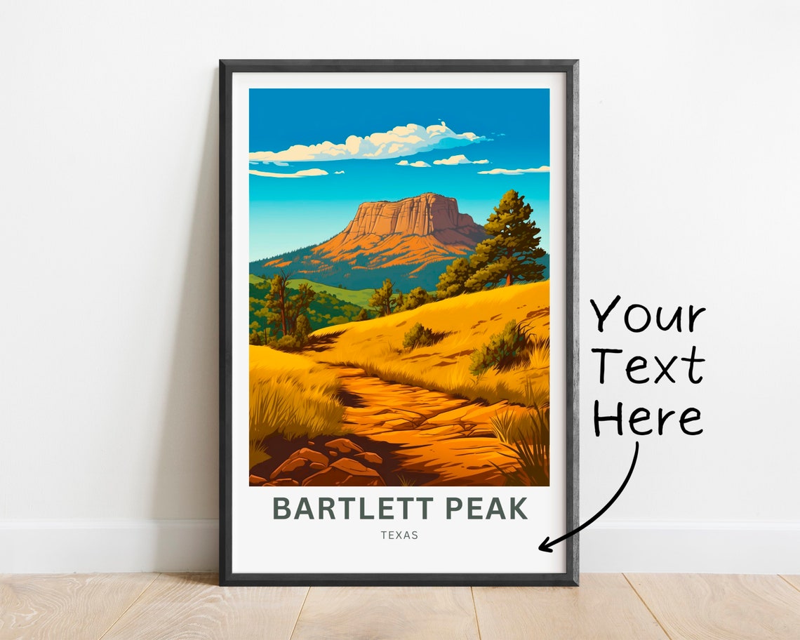 Personalized Bartlett Peak Texas Mesa Trail Sunset View Poster