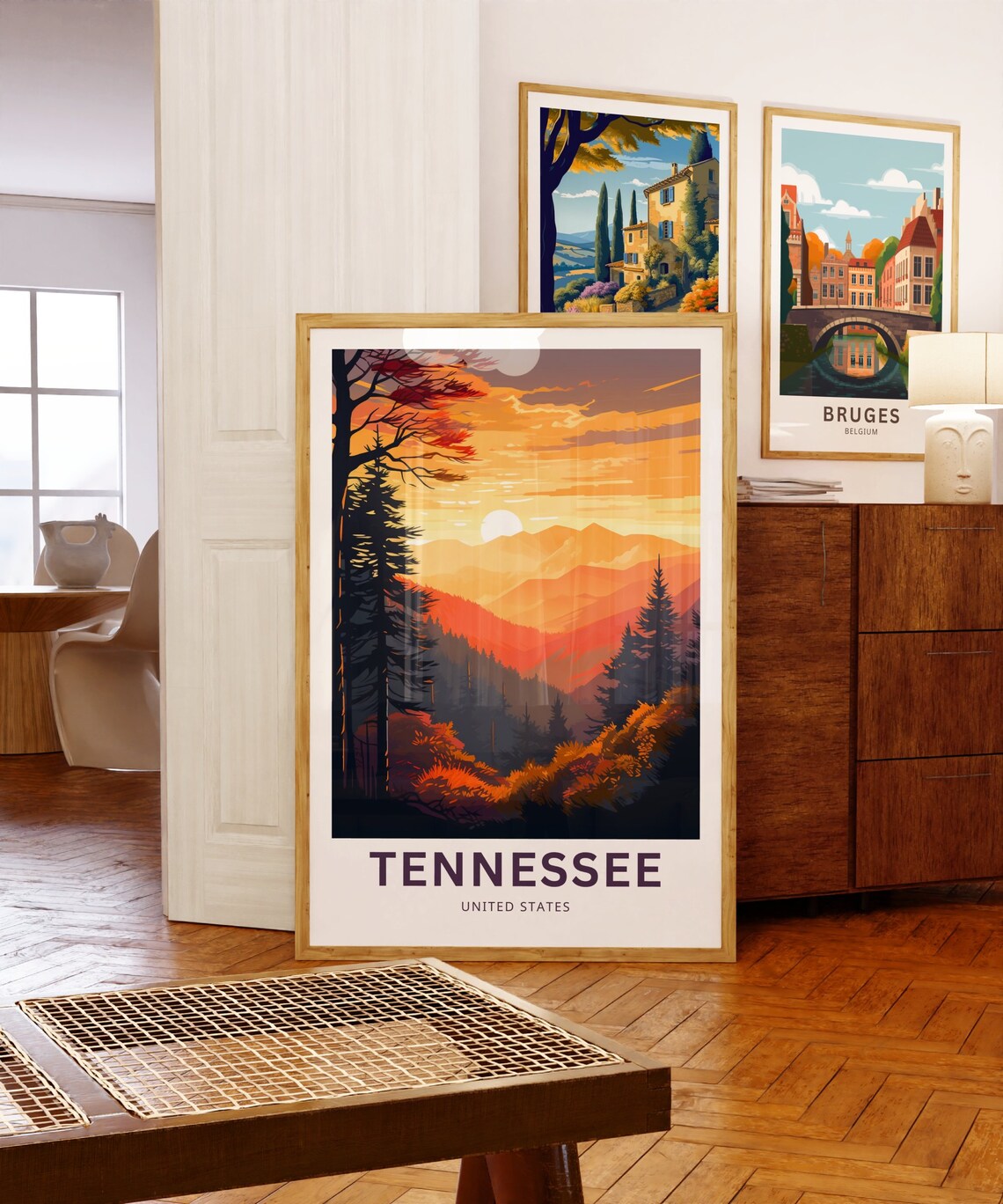 Tennessee United States Misty Mountain Sunset Vintage Travel Poster - Image 5