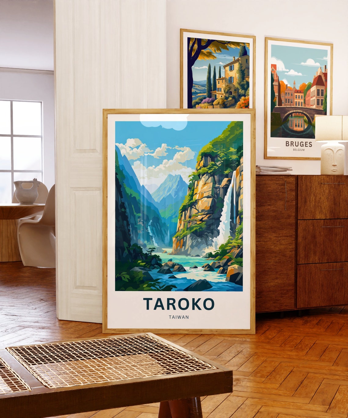 Personalized Taroko Taiwan Gorge Waterfall Custom Text Poster - Image 5
