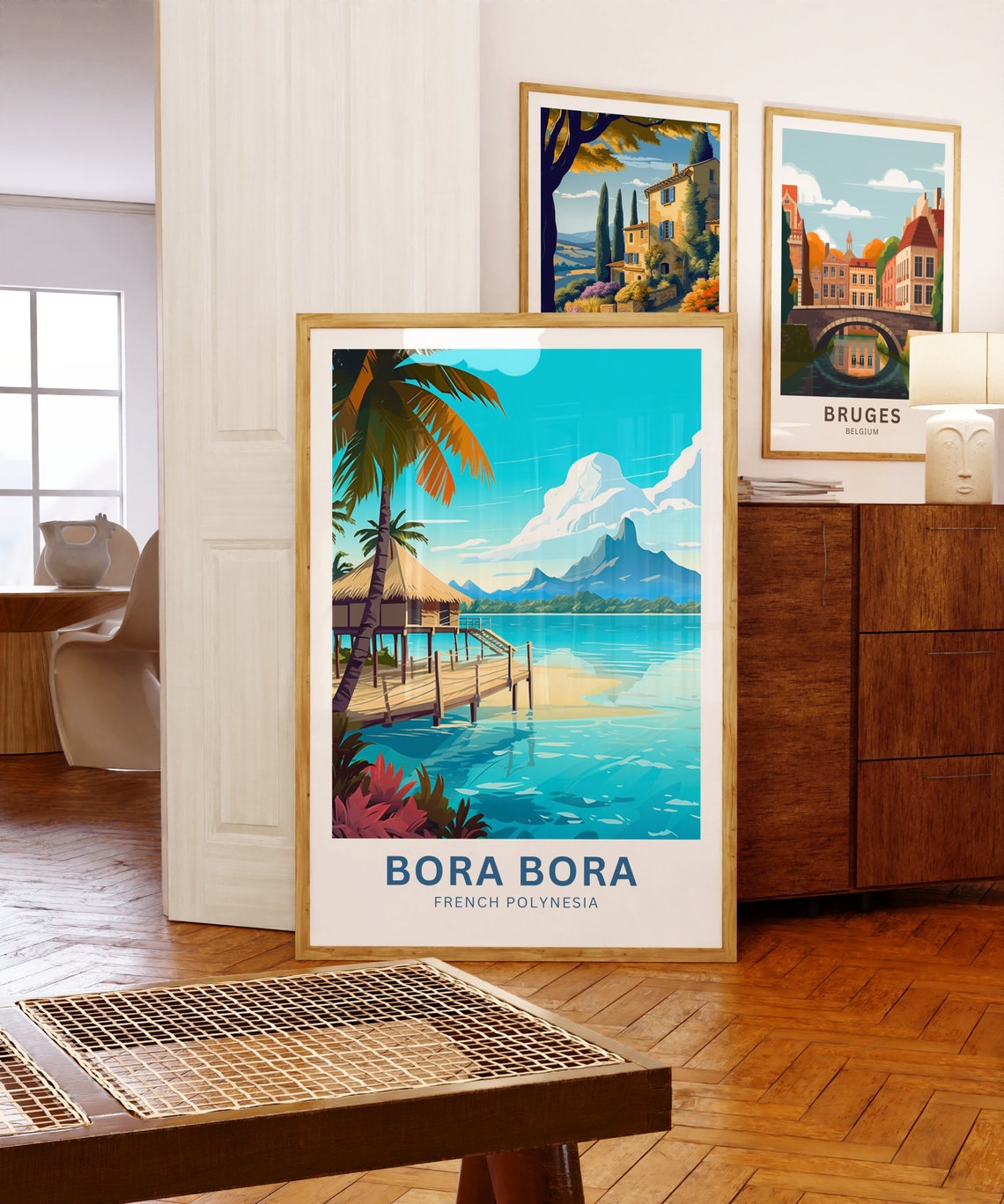 Personalized Bora Bora Overwater Bungalow Lagoon Custom Travel Poster - Image 5