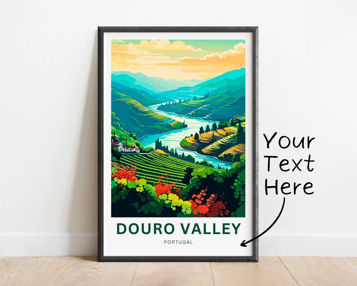 Personalized Beautiful Douro Valley Portugal Vineyard Poster