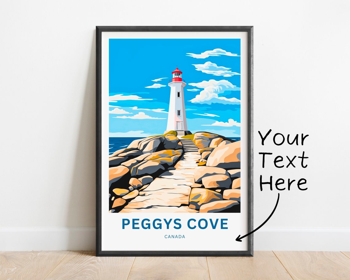 Peggys Cove Canada Lighthouse Path Personalized Travel Poster