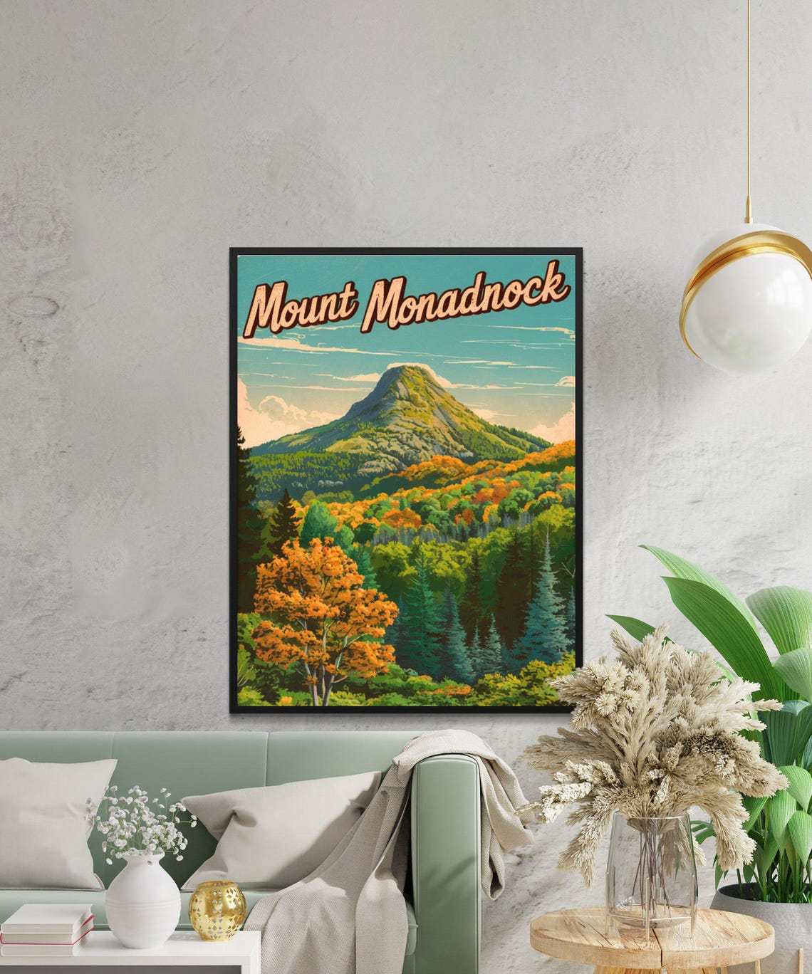 Mount Monadnock New Hampshire Fall Foliage Peak Travel Poster - Image 3