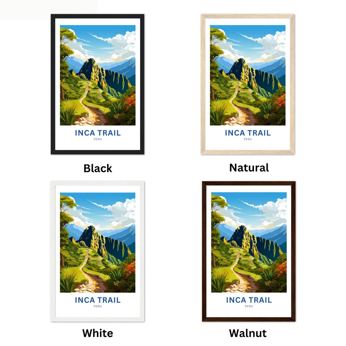 Inca Trail Peru Towering Mountain Peak And Stone Path Poster - Image 2