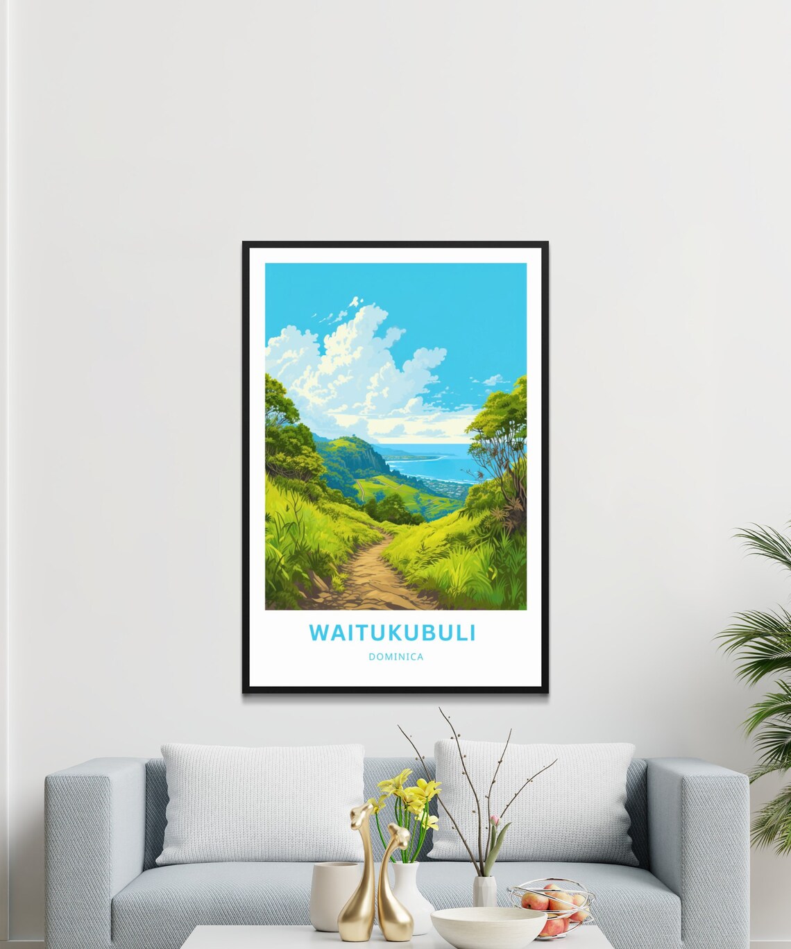 Waitukubuli Dominica Green Valley Coastal Trail View Travel Poster - Image 3