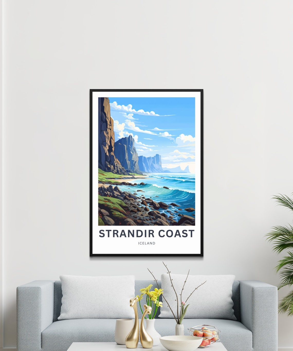 Strandir Coast Iceland Rocky Shore Dramatic Personalized Poster - Image 3