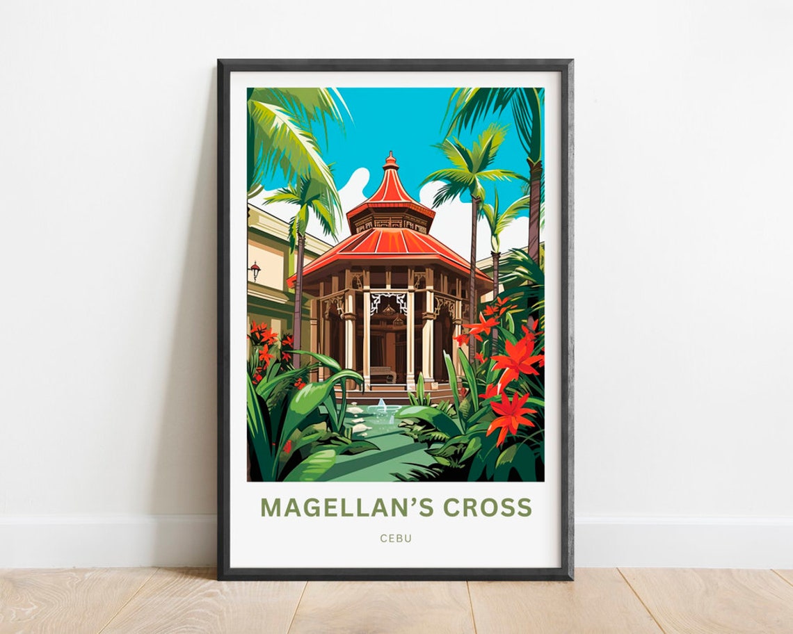 Magellan's Cross Cebu Philippines Pavilion Illustration Poster