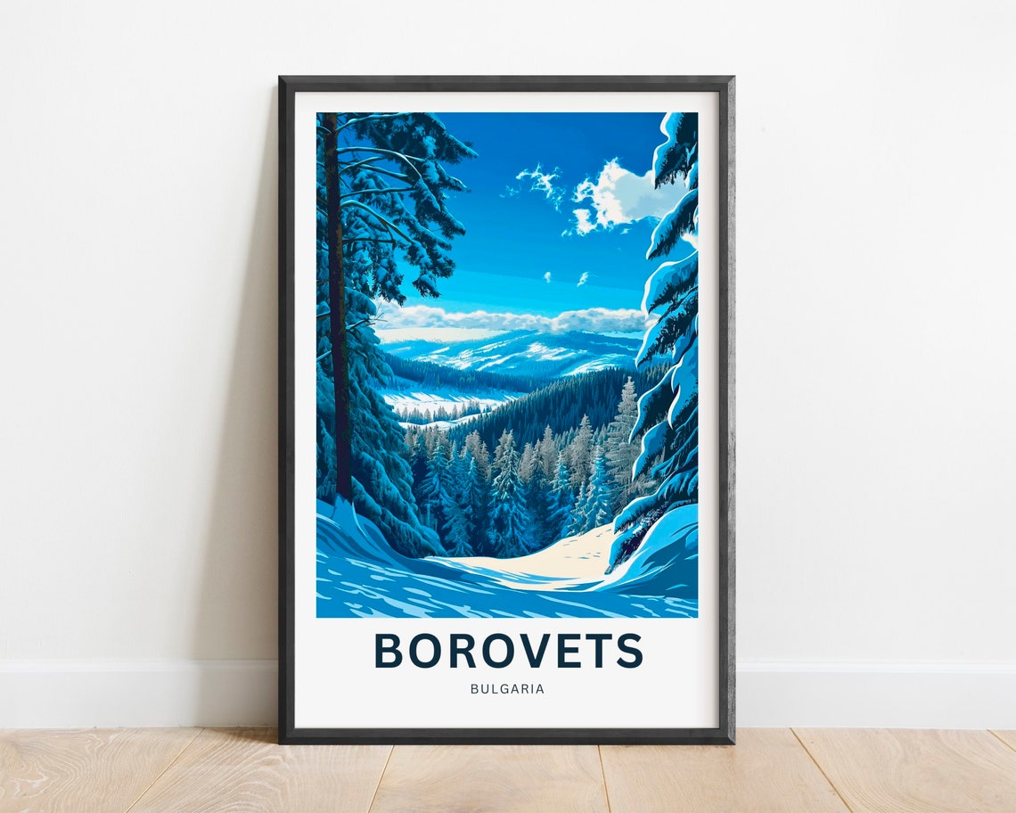 Borovets Bulgaria Snowy Forest Mountain View Crisp Travel Poster