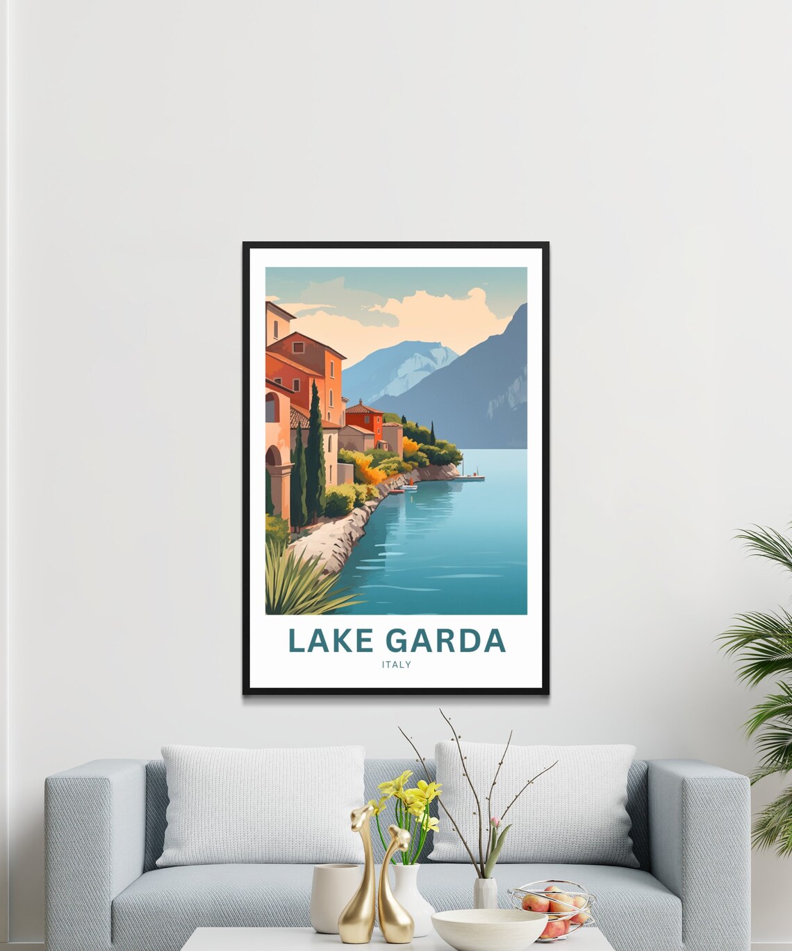 Lake Garda Italy Lakeside Village Cypress Mountains Timeless Poster - Image 4