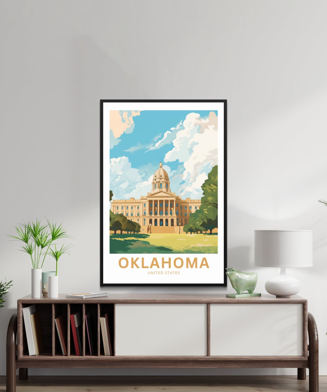 Oklahoma Domed Capitol Building Grand Architecture Travel Poster - Image 2