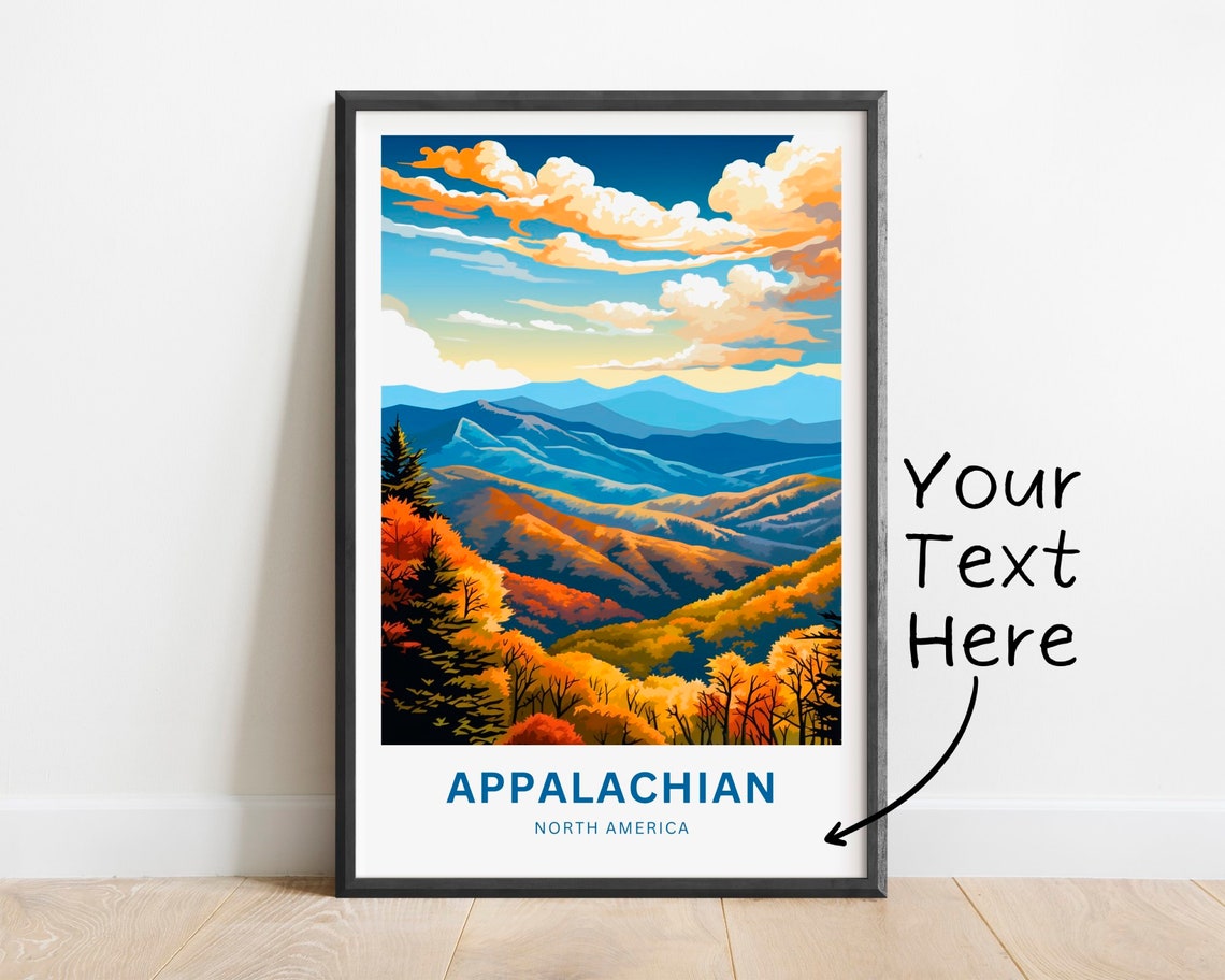 Appalachian North America Sunset Ridges Personalized Scenic Poster