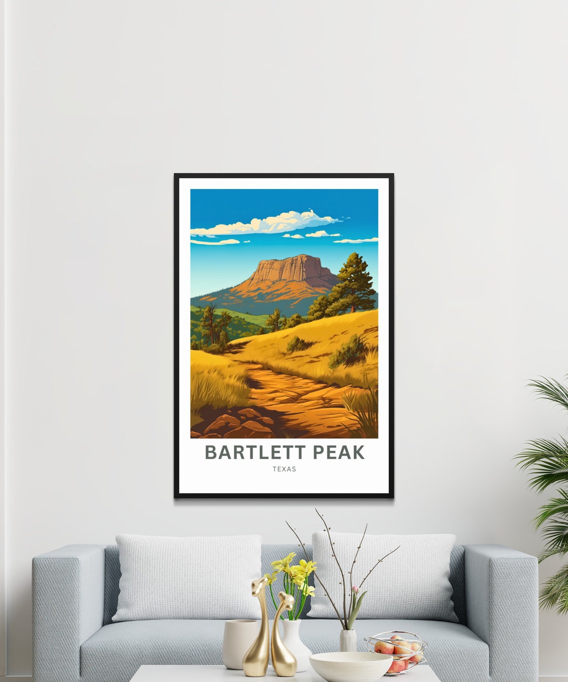 Personalized Bartlett Peak Texas Mesa Trail Sunset View Poster - Image 4
