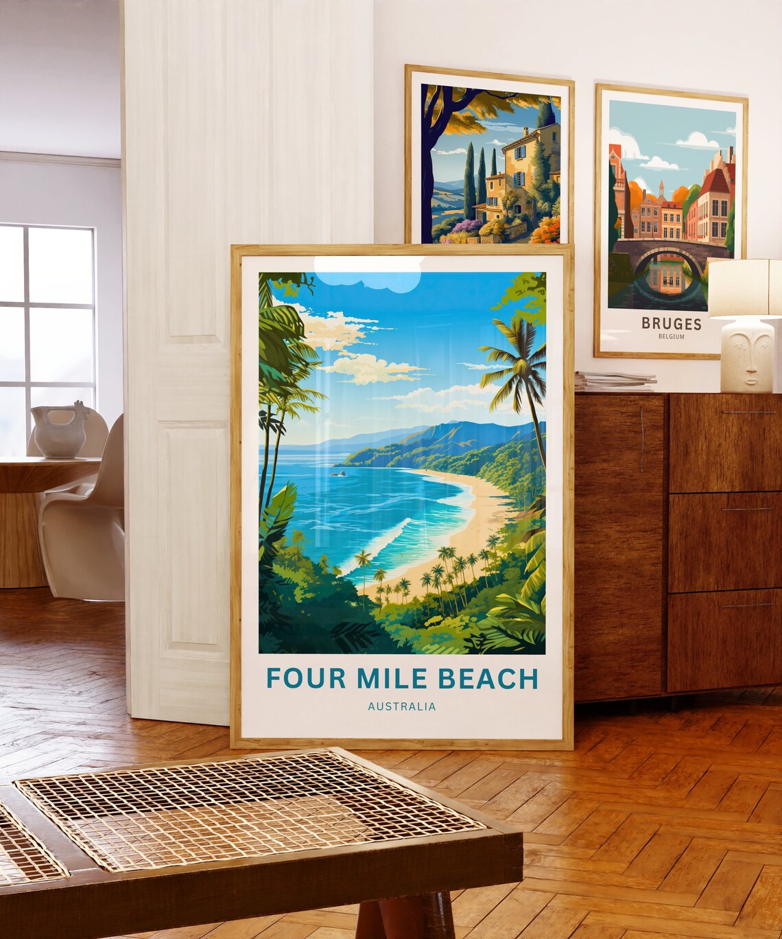 Four Mile Beach Australia Tropical Palm Cove Vintage Travel Poster - Image 5
