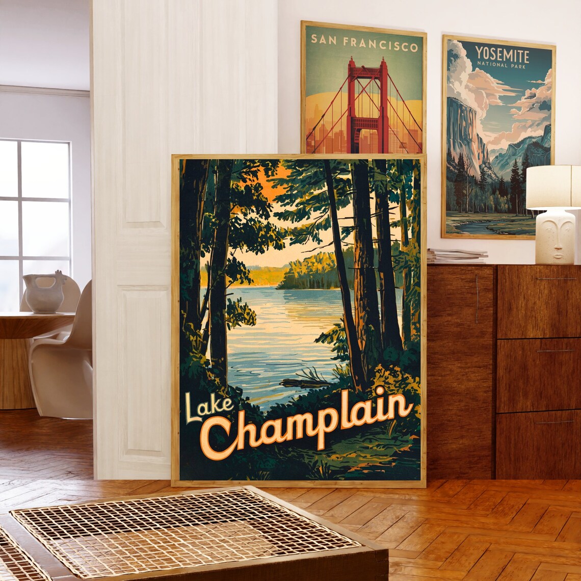 Lake Champlain Vintage Travel Poster, New York Print - Image 5
