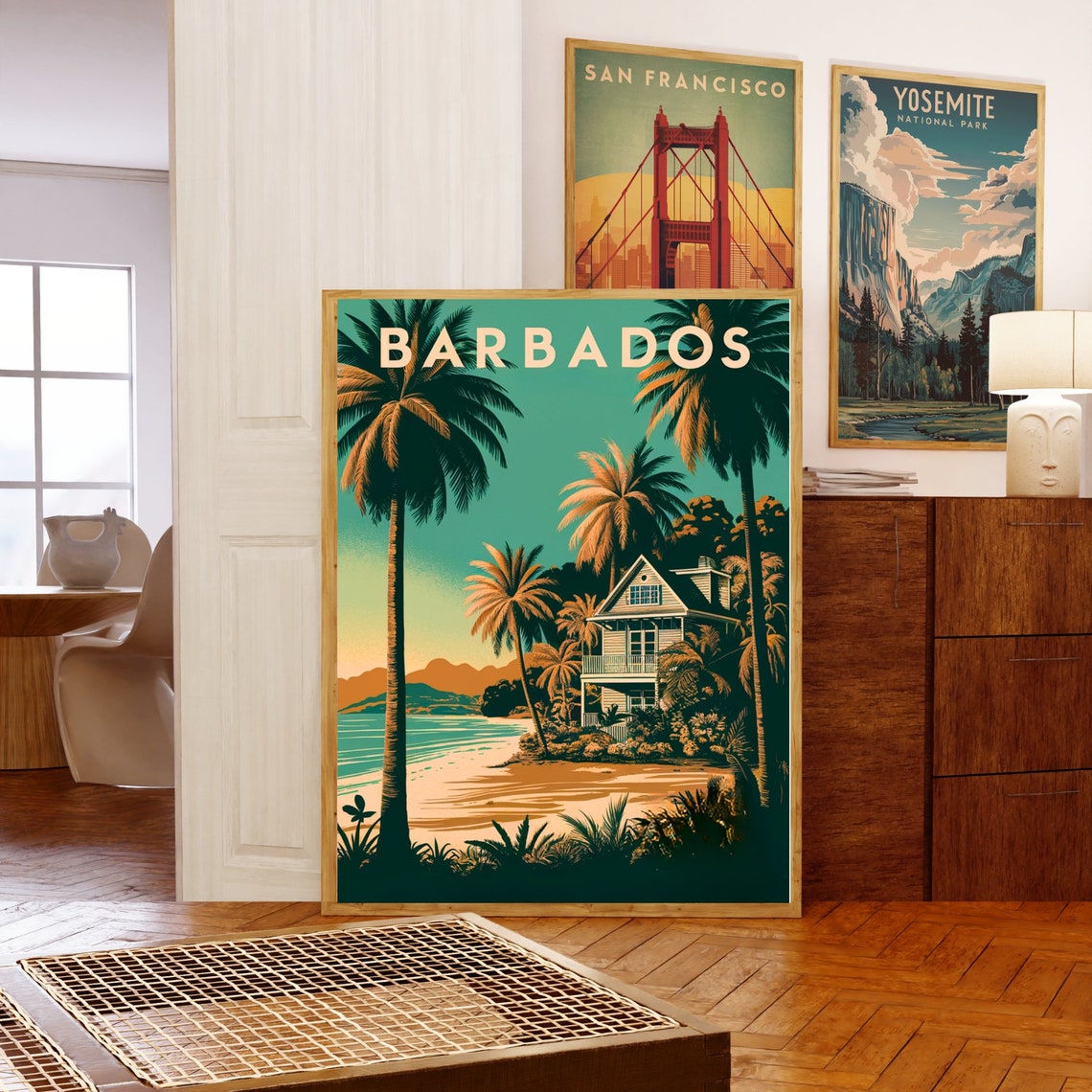 Barbados Vintage Travel Poster Barbados Print Caribbean Wall Art Framed Gift Caribbean Present - Image 5