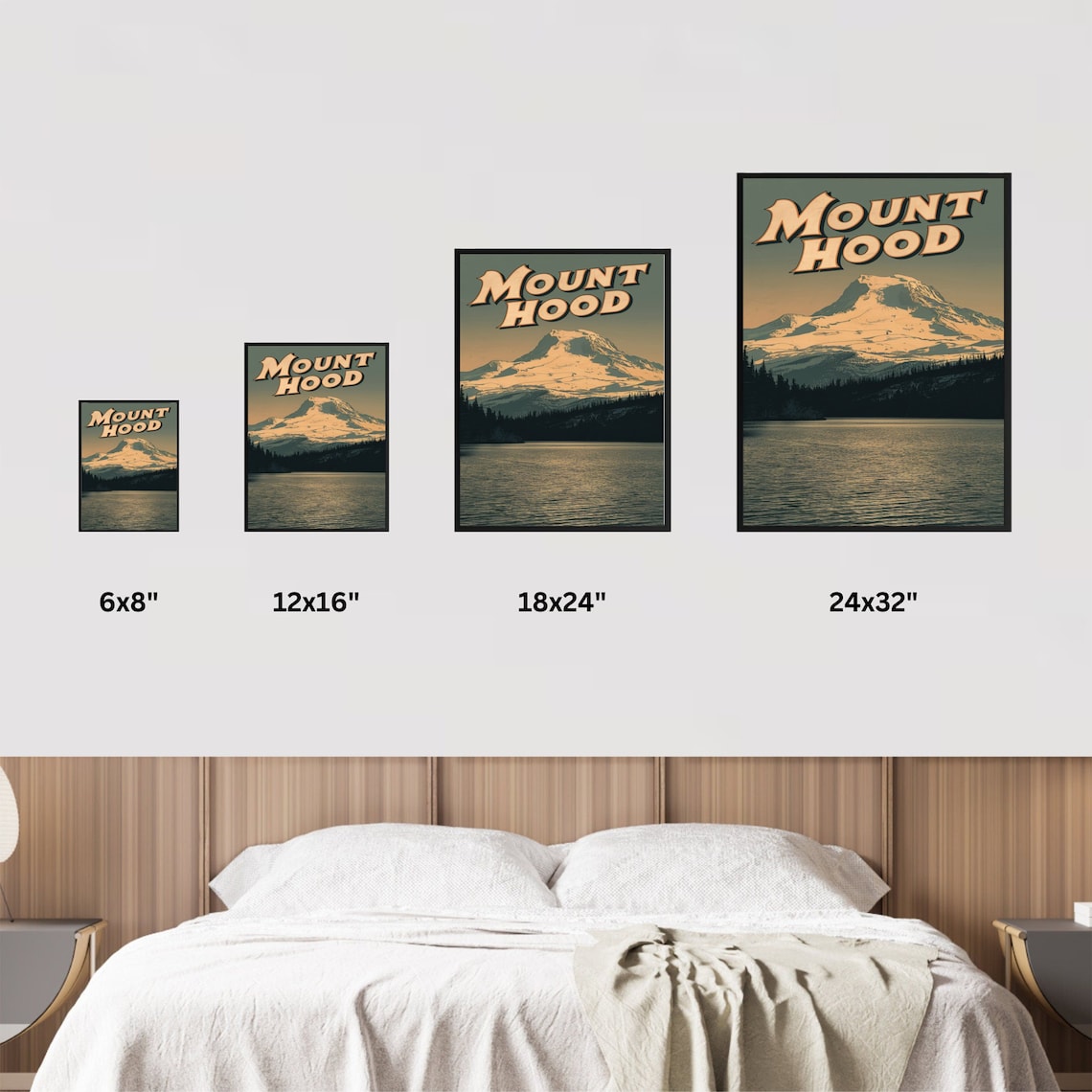 Mount Hood Oregon Retro Travel Poster Golden Snowy Peak Wilderness - Image 4