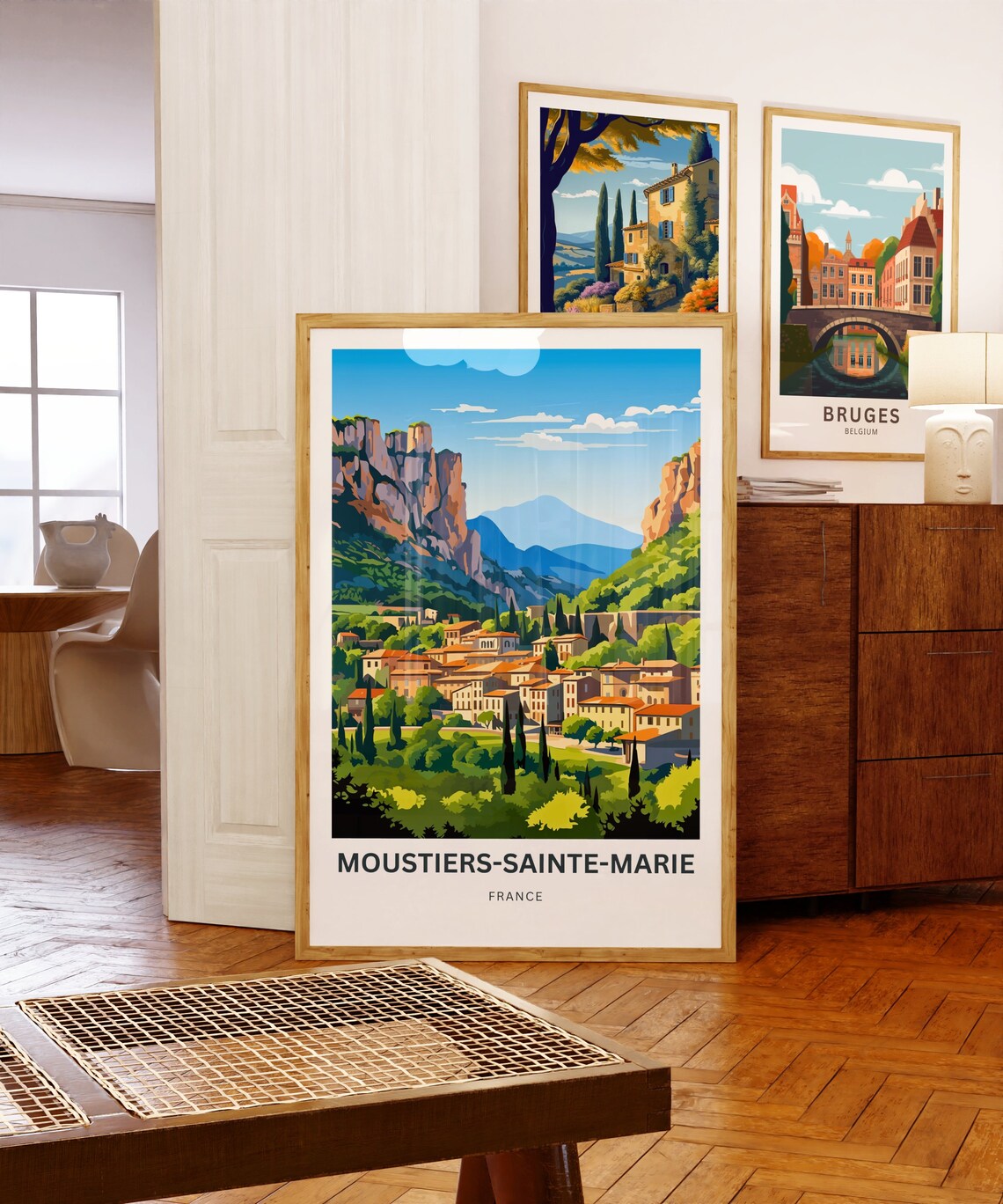 Moustiers-Sainte-Marie France Cliffs Village Greenery Travel Poster - Image 5
