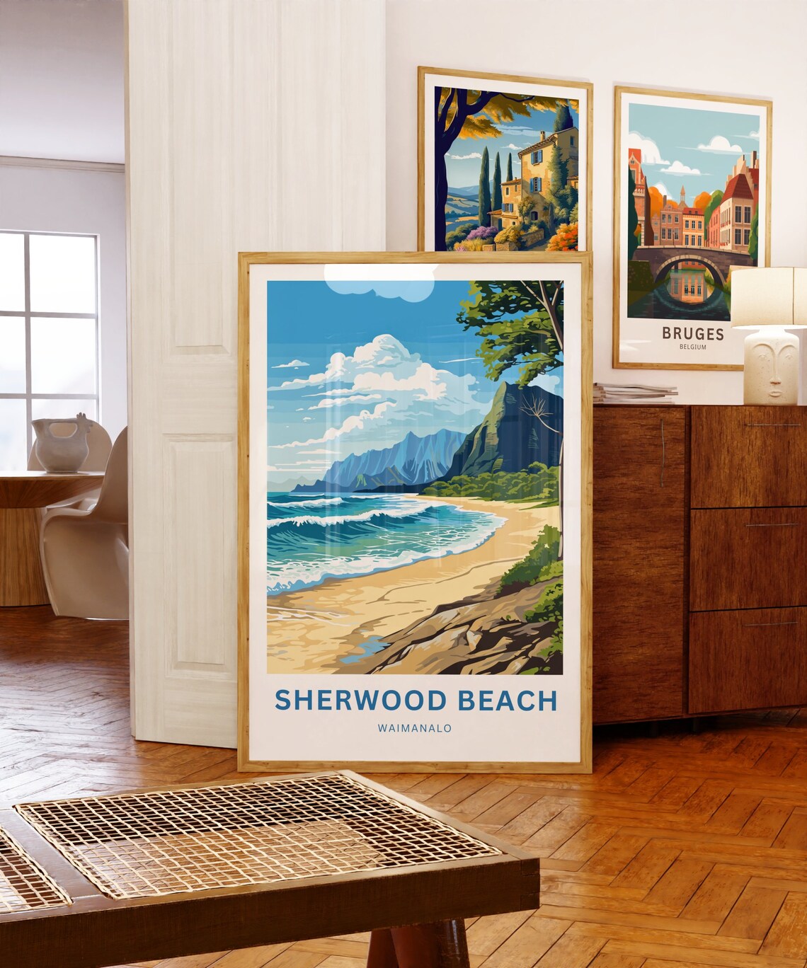 Sherwood Beach Waimanalo Turquoise Waves Hawaii Travel Poster - Image 5