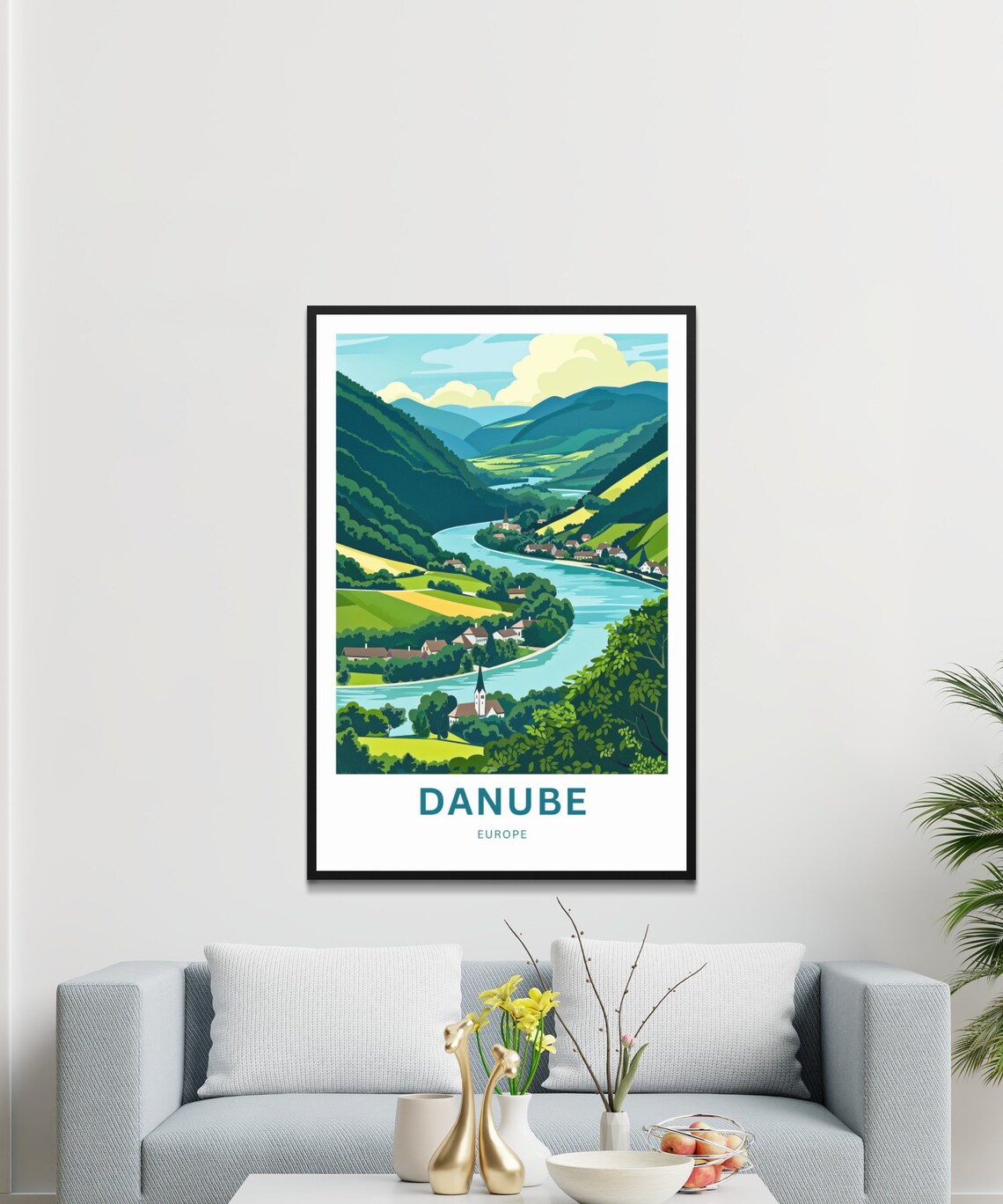 Danube Travel Poster, Europe River Wall Art - Image 3
