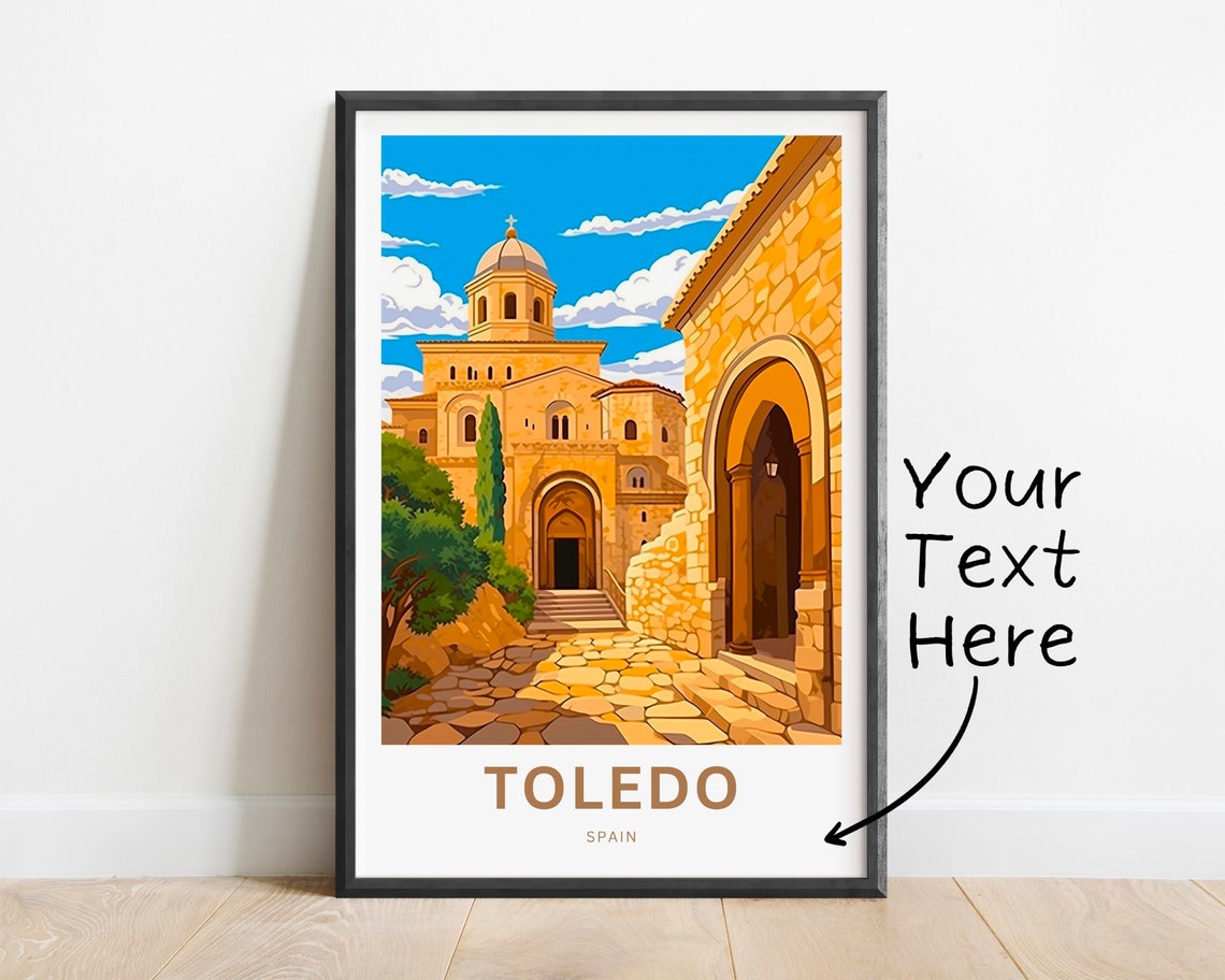 Personalized Toledo Spain Old Town Custom Gift Travel Poster