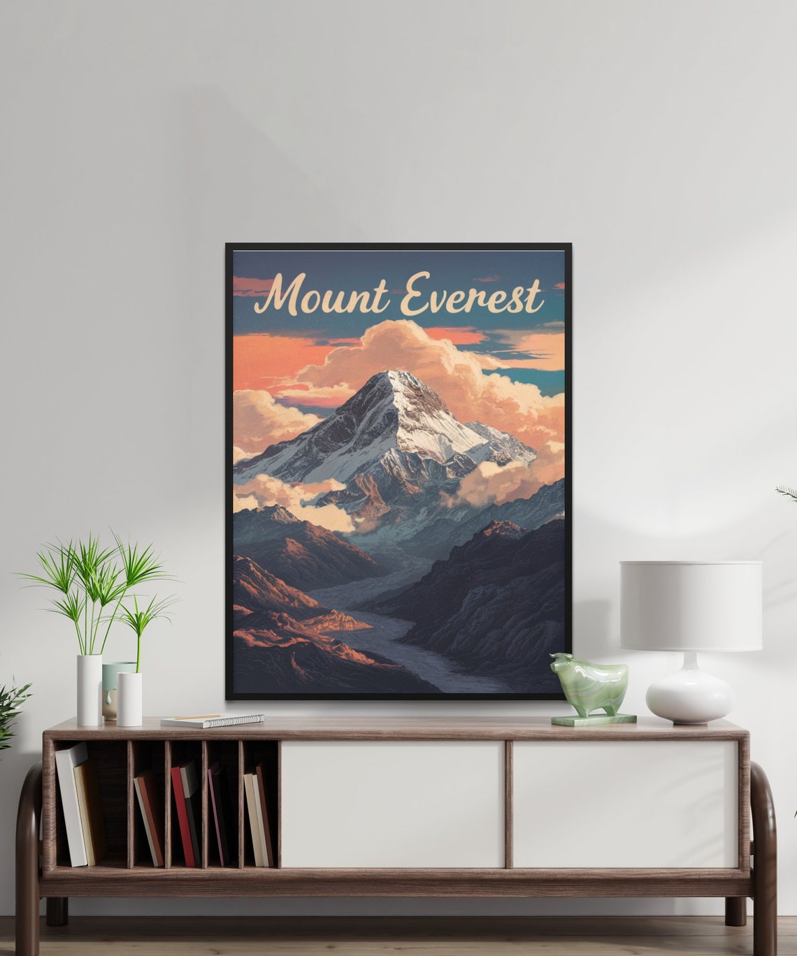 Mount Everest Snow Peak Clouds Sunset Vintage Mountain Travel Poster - Image 2