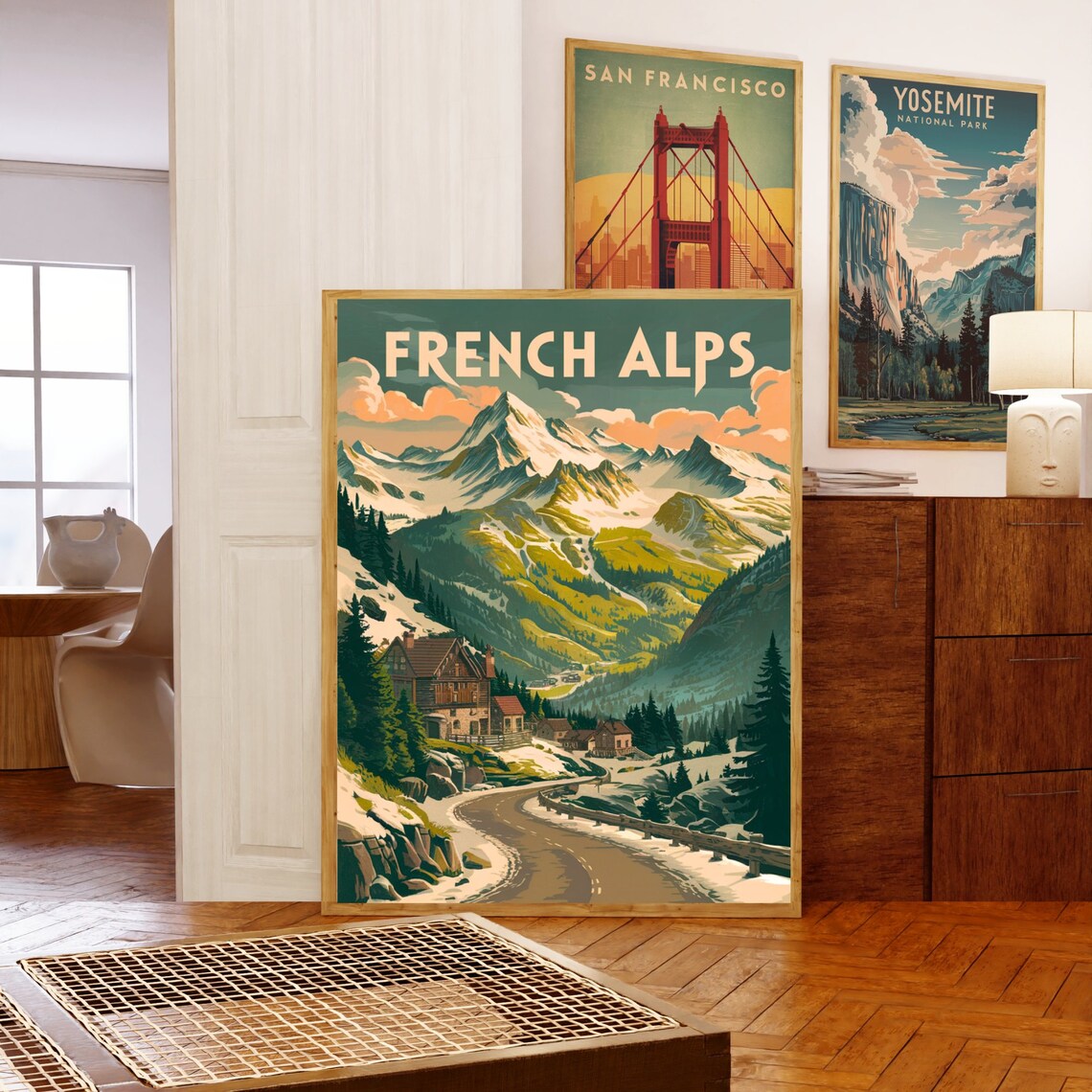 French Alps Vintage Travel Print French Alps Vintage Poster France Wall Art Framed Present Gift France Present - Image 5